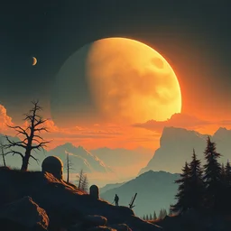 uranus sunset. highly detailed, digital painting, watercolor, soviet realism, engraving, artstation, concept art, smooth, sharp focus, vivid grunge, manga, illustration, unreal engine 5, 8 k, art by bilibin and kuvshinov and malevich and mucha