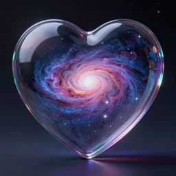 the universe filled in a heart shaped glass 8 k realistic unbelievably detailed hd