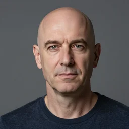 a self portrait by a bald 50 year old
