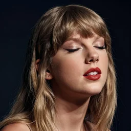 a front - faced clear close - up studio portrait of taylor swift with closed eyes looking right, dramatic cinematic lighting, trending on artstation, fine details, 8 k, highly detailed, beautifully composed