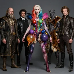 a portrait photograph of a mutated super villian with slimy skin, feathers, hooves and scales. she looks like sadie sink and is trying on a colorful bulbous shiny organic animal skin. by donato giancola, hans holbein, walton ford, gaston bussiere, peter mohrbacher and brian froud. 8 k, cgsociety, fashion editorial