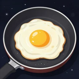 the universe fried on a pan like an egg, illustration, digital art, trending on artstation
