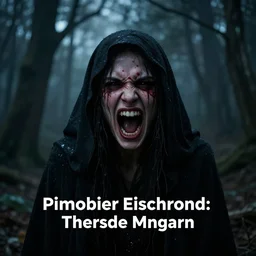 a deamon from the nightmares screaming at the camera