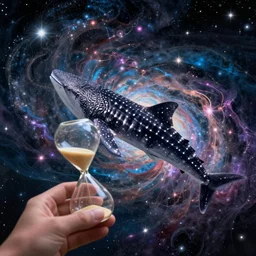 i left the horizon curled and frozen still the tilting of the hourglass with all this time to kill, beautiful 8 k digital photo of a cosmic whale shark flying through an intricate luminous gouache nebula background, bryan skerry, douglas hoffman, bob eggleton, ultra detailed, behance contest winner, sharp focus, official art, super cool!!!