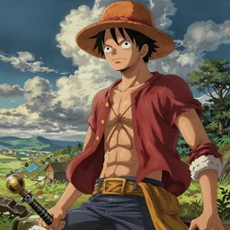 mangaka luffy painting himself