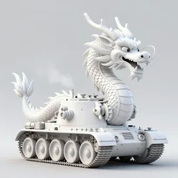 dragon with steam punk tanks and pipes on its side, classic chinese dragon, concept art, white background, artstation