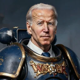 joe biden as the emperor of man kind, warhammer 4 0 k, portrait