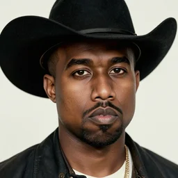 a photo of kanye west as a cowboy taken in 1 8 6 0's, real life, detailed face, grainy