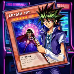 “ anime of vampire hunter d using the death note book on yu - gi - oh!, fantastic lighting, arcade, videogame, pixel art, intricate detail ”