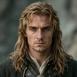 full face portrait of aragorn in an anime world, incredibly detailed
