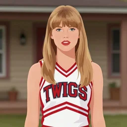twin peaks movie poster art, portrait of taylor swift the local cheerleader, from scene from twin peaks, clean, simple illustration, nostalgic, domestic, highly detailed, digital painting, artstation, concept art, smooth, sharp focus, illustration, artgerm, donato giancola, joseph christian leyendecker, wlop