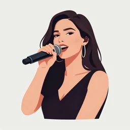 a 2 d character design, vector art, female singer, digital art, portrait, 4 k, 8 k, sharp focus, smooth, illustration, concept art
