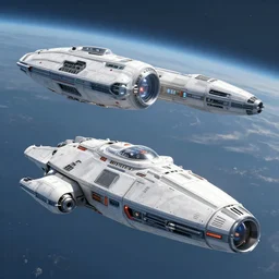 Space Ships in the style of Star Wars: The Clone Wars, very detailed, 4K