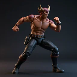 an action figure of daredevil in a dynamic pose, full subject in frame, deep color, low key lighting, cinematic lighting, artstation trending, octane render, unreal engine