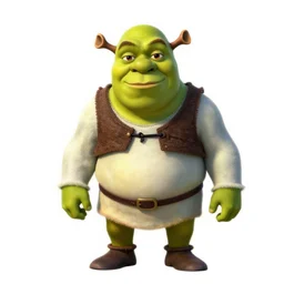 shrek png logo, white background artstation render