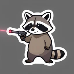 logo of a racoon holding a laser gun, digital art , 4K