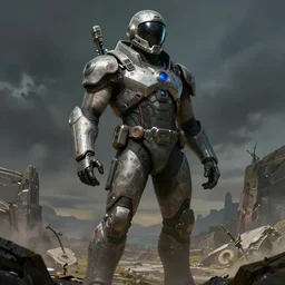 concept art, stylized, super exaggerated proportions, concept design, male, science fiction suit, helmet, by mike mignola
