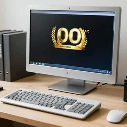 photo of a computer on a desk ( in the year 2 0 0 9 ). realistic, highly - detailed, award - winning, sharp focus