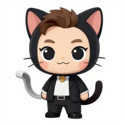 elon musk cat girl, trending on art station, anime cute