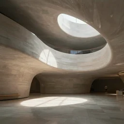 extremely detailed stunning smooth curvilinear interior