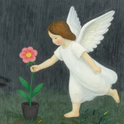 an angel brings you flowers in the pouring rain, gui, mixed media, by tadanori yokoo