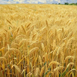 golden wheat field, harvest, actual, lifelike, by vincent van gogh