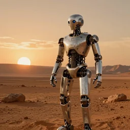 robotic life on mars, sunset, panoramic view, by Hieronymus Bosch, hyper realism, high detail, unreal engine
