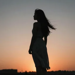 silhouette of a tiny waist lady, lofi image