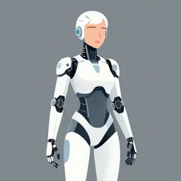 a female cyborg. clean cel shaded vector art. shutterstock. behance hd by lois van baarle, artgerm, helen huang, by makoto shinkai and ilya kuvshinov, rossdraws, illustration, art by ilya kuvshinov