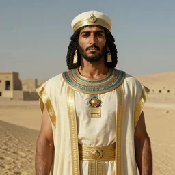 Middle-eastern skinned man with ancient Canaanite clothing by Normal Rockwell