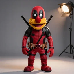 studio portrait still of muppet!!!!! [ deadpool ]!!!!!! as a muppet muppet as a muppet, 8 k, studio lighting, key light,