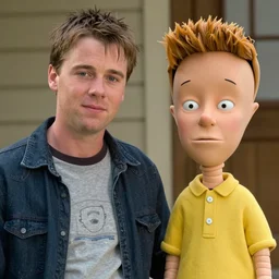 Live Action Still of Macaulay Culkin as Beavus and Jerma as Butthead in Live Action Beavis and Butthead Movie, real life, hyperrealistic, ultra realistic, realistic, highly detailed, epic, HD quality, 8k resolution, body and headshot, film still