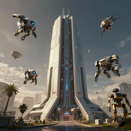 futuristic building sci - fi, house of future 3 d render, techno wallpaper high quality, cybernetics artwork hi - res, cyberpunk 2 0 7 7, blade runner 2 0 4 9 style, sci - fi technologies, mecha, zond machine art, space art, droids art, high definition art, highly detailed, details, realistic 8 k,