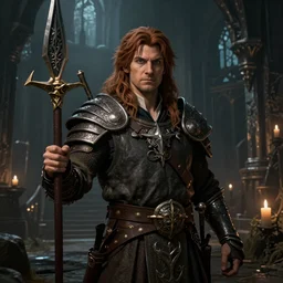 A fantasy comic book style portrait painting of a hobbit warrior  as a Sorcerer in a atmospheric dark fortress, unreal 5, DAZ, hyperrealistic, octane render, RPG portrait, ambient light, dynamic lighting