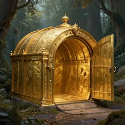 medieval treasure gold vault, epic atmosphere, by greg rutkowski, nature by asher brown durand