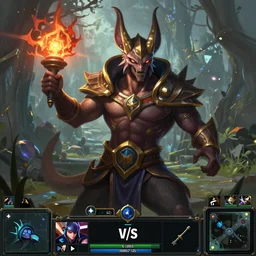 realistic Anubis winning esports game in league of legends style, fantasy art