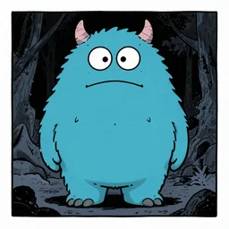 the abyss MONSTER looks back at me. in the style of calvin & hobbes by bill watterson