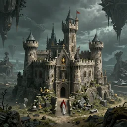 A castle built on a strange, alien land where an ancient god of lovecratf sleep