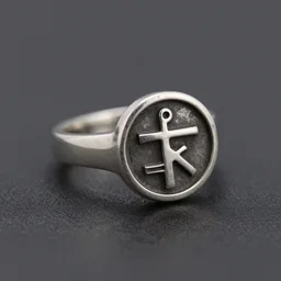 a silver ring inspired on maintains, macro photography