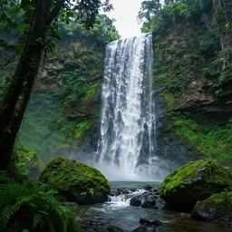 a beautiful waterfall jadipai deep into the jungle of bandarban bangladesh, fantasy adventure movie concept art, in the style dylan cole, trending on artstation hq, deviantart, unreal engine 5, 4 k uhd image