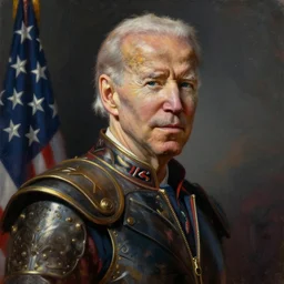Joe Biden as a warrior in a frazetta painting.