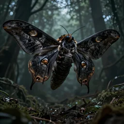 a hyper realistic photo of the mothman, creepy, horror vibe, real life, volumetric light, high detail