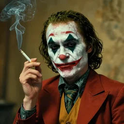 portrait of unseen lovecraftian golden ratio horror joker holding a smoking cigarette, defined neck and face, art by salvador dali joaquim phoenix and best artist in the year 3 0 0 0, post - processing, 8 k, museum worth