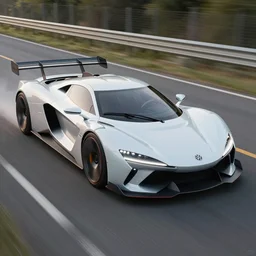exotic futuristic sportscar race designed by genesis pininfarina and vw design, circa 9, 0 0 0, sunset background, hdr, photorealistic, volumetric lighting, 8 k, bokeh