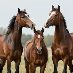 horses rebel against humans, highly detailed, realistic