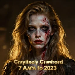 portrait of young cindy crawford as a zombie with blood on face, 7 days to die zombie, strong golden rimlight, fine art, award winning, intricate, elegant, sharp focus, cinematic lighting, highly detailed, digital painting, 8 k concept art, art by guweiz and z. w. gu, masterpiece, trending on artstation, 8 k