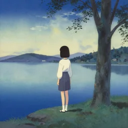 a lonely girl by kawase hasui.