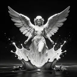 splash, 3 d, auguste, angel, b & w, black, c 4 d, cinema 4 d, dark, everything, explosion, future, human, illustration, octane, surreal, white, hd phone wallpaper