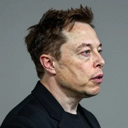 Sideview Portrait of elon musk Shepard Fairey