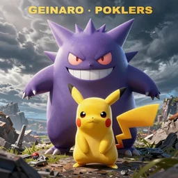 gengar vs pikachu epic poster